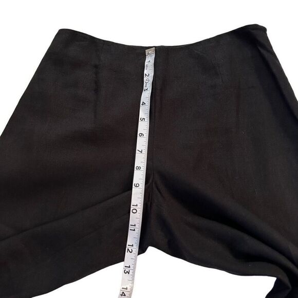 Dressbarn Linen Blend Black Boho Embroidered Capri Pants Womens 4P Retro Chic - Picture 7 of 9